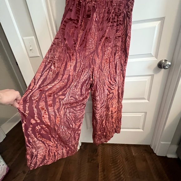 Anthropologie Burgundy Patterned Jumpsuit - Picture 5 of 6